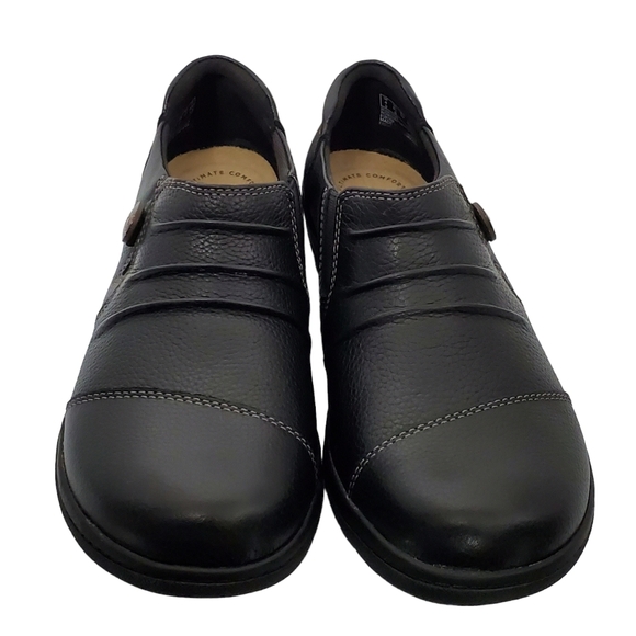 New Clarks collection cheyn inca ultimate comfort slip on loafers black leather - Picture 12 of 16